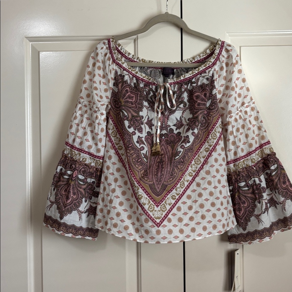 Hale Bob Multicolor Paisley Off Shoulder Blouse